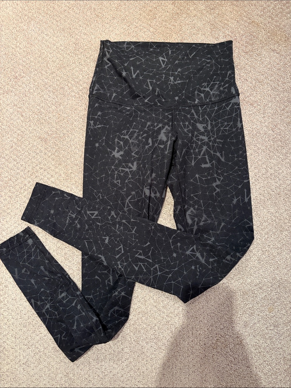 lululemon athletica Black Geometric-Print High-Rise Leggings